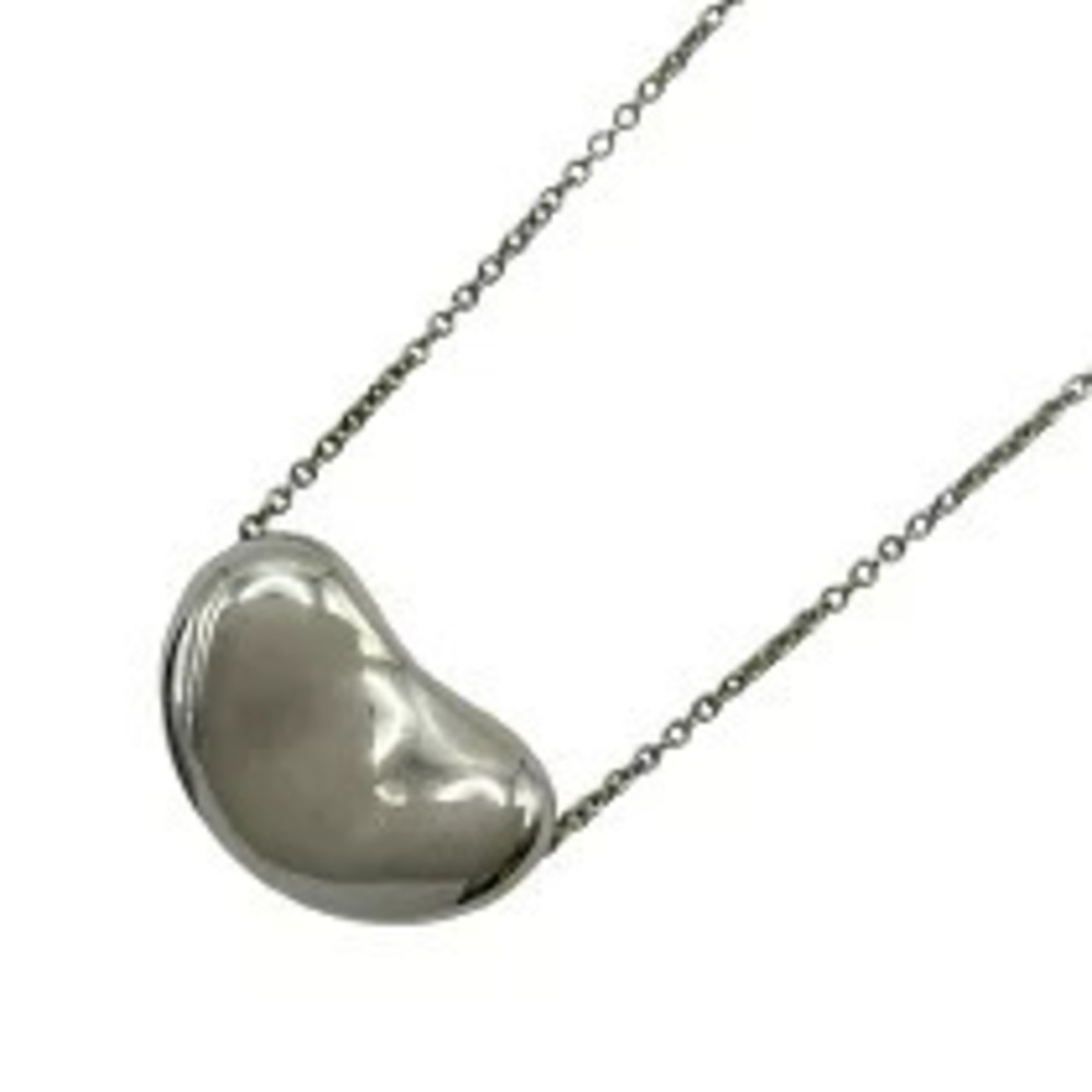 Tiffany Co Elsa Peretti Bean Necklace Sterling Silver
